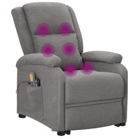 Thumbnail for Massagesessel mit Aufstehhilfe Hellgrau Stoff