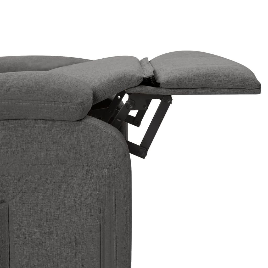 Massagesessel mit Aufstehhilfe Dunkelgrau Stoff