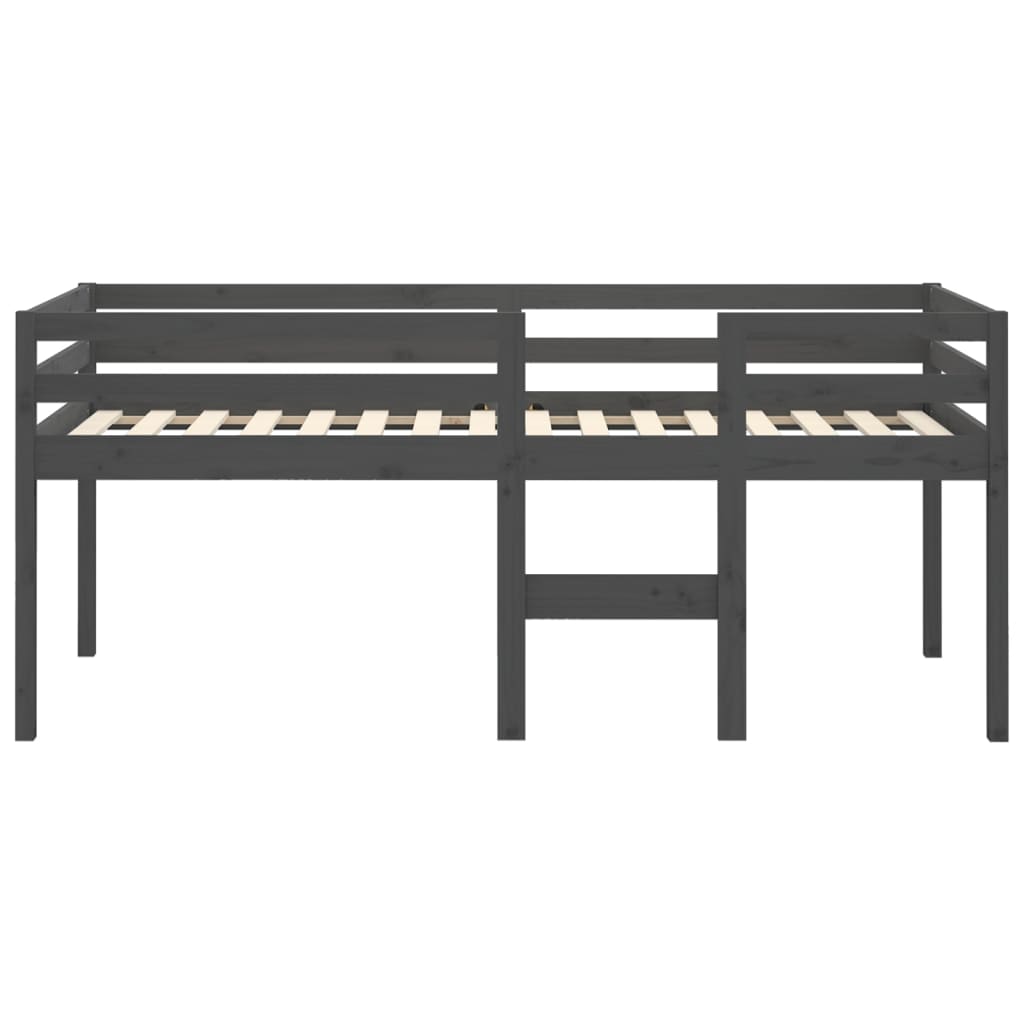 Hochbett Grau 90x190 cm Massivholz Kiefer