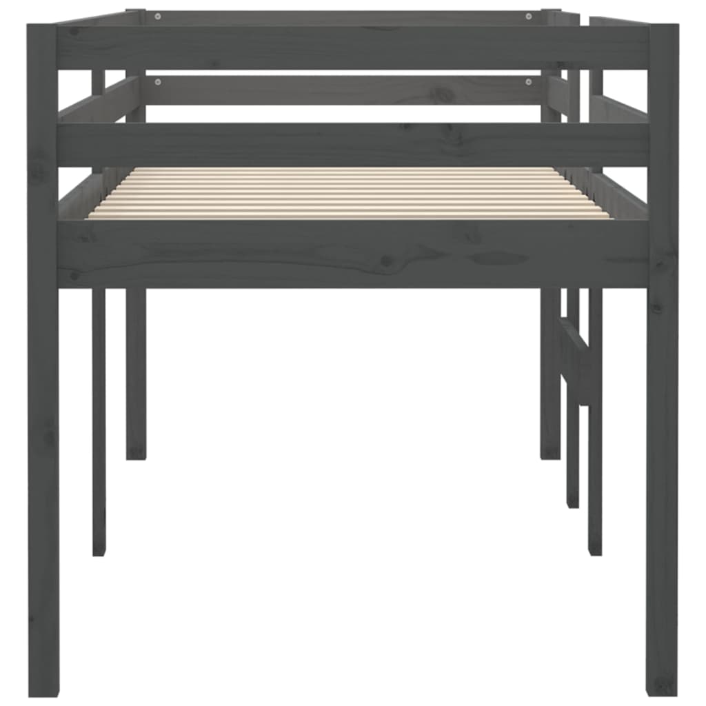 Hochbett Grau 90x190 cm Massivholz Kiefer