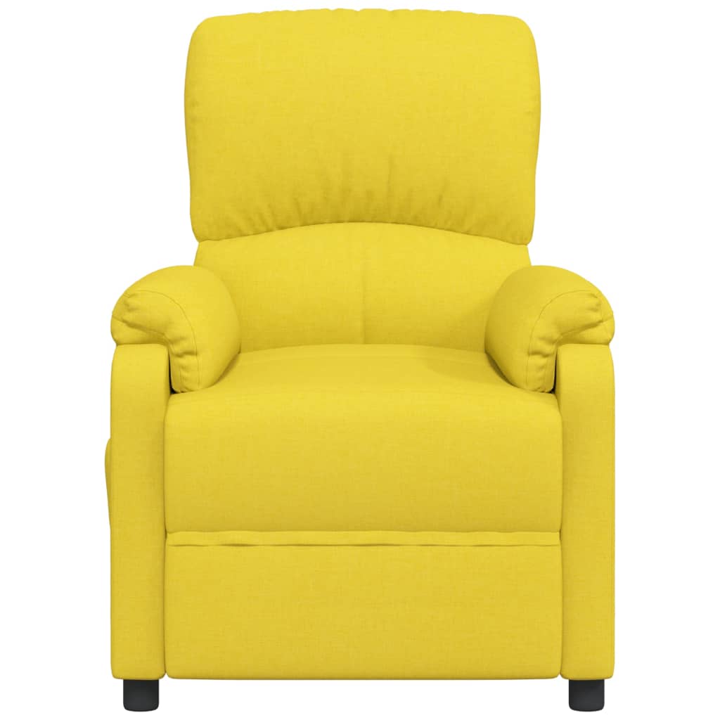 Massagesessel mit Aufstehhilfe Hellgelb Stoff