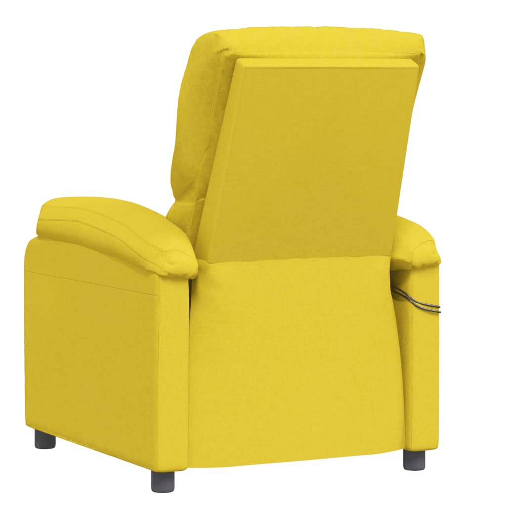 Massagesessel mit Aufstehhilfe Hellgelb Stoff