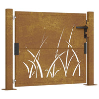 Thumbnail for Gartentor 105x80 cm Cortenstahl Gras-Design
