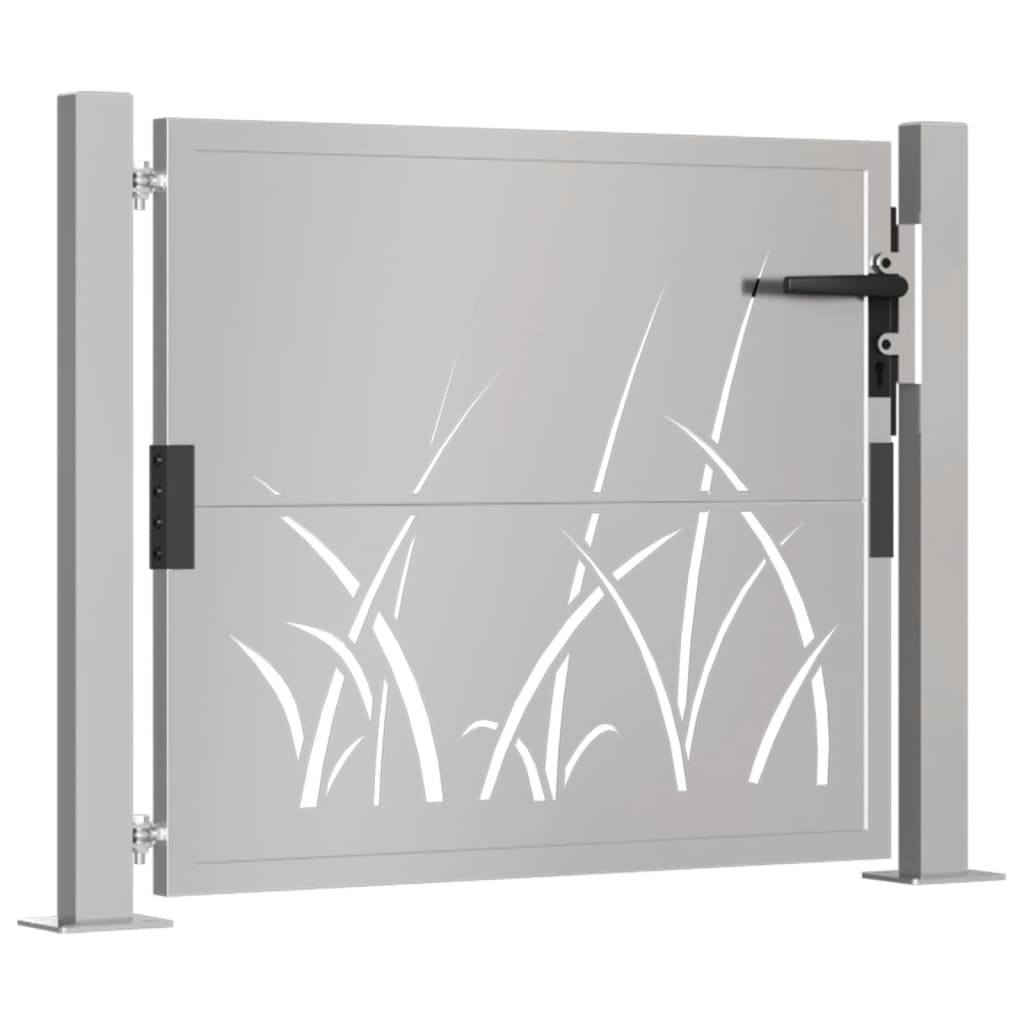 Gartentor 105x80 cm Cortenstahl Gras-Design