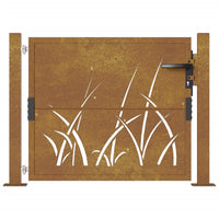 Thumbnail for Gartentor 105x80 cm Cortenstahl Gras-Design