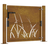 Thumbnail for Gartentor 105x80 cm Cortenstahl Gras-Design