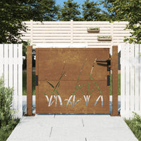 Thumbnail for Gartentor 105x80 cm Cortenstahl Gras-Design