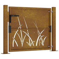 Thumbnail for Gartentor 105x105 cm Cortenstahl Gras-Design