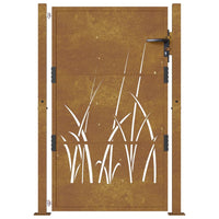 Thumbnail for Gartentor 105x130 cm Cortenstahl Gras-Design