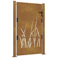 Thumbnail for Gartentor 105x155 cm Cortenstahl Gras-Design