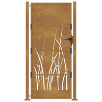 Thumbnail for Gartentor 105x205 cm Cortenstahl Gras-Design