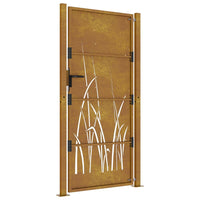 Thumbnail for Gartentor 105x205 cm Cortenstahl Gras-Design