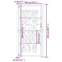 Thumbnail for Gartentor Anthrazit 105x205 cm Stahl Bambus-Design