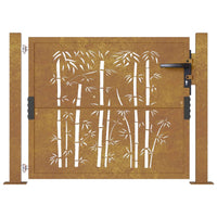 Thumbnail for Gartentor 105x80 cm Cortenstahl Bambus-Design