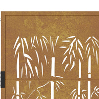 Thumbnail for Gartentor 105x105 cm Cortenstahl Bambus-Design