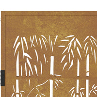 Thumbnail for Gartentor 105x130 cm Cortenstahl Bambus-Design
