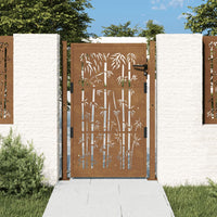 Thumbnail for Gartentor 105x130 cm Cortenstahl Bambus-Design