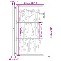 Thumbnail for Gartentor 105x155 cm Cortenstahl Bambus-Design