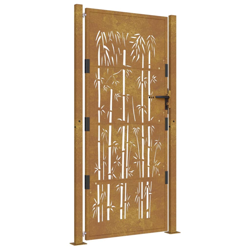 Gartentor 105x180 cm Cortenstahl Bambus-Design