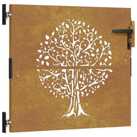 Thumbnail for Gartentor 85x100 cm Cortenstahl Baum-Design