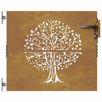 Thumbnail for Gartentor 85x100 cm Cortenstahl Baum-Design