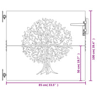 Thumbnail for Gartentor 85x100 cm Cortenstahl Baum-Design