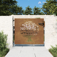 Thumbnail for Gartentor 85x100 cm Cortenstahl Baum-Design