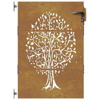 Thumbnail for Gartentor 85x125 cm Cortenstahl Baum-Design