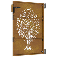 Thumbnail for Gartentor 85x125 cm Cortenstahl Baum-Design