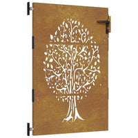 Thumbnail for Gartentor 85x150 cm Cortenstahl Baum-Design