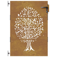 Thumbnail for Gartentor 85x150 cm Cortenstahl Baum-Design