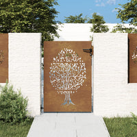 Thumbnail for Gartentor 85x150 cm Cortenstahl Baum-Design
