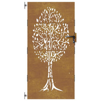 Thumbnail for Gartentor 85x175 cm Cortenstahl Baum-Design
