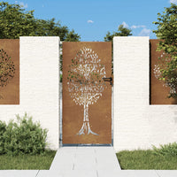 Thumbnail for Gartentor 85x175 cm Cortenstahl Baum-Design
