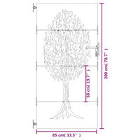 Thumbnail for Gartentor 85x200 cm Cortenstahl Baum-Design