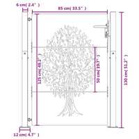 Thumbnail for Gartentor 105x130 cm Cortenstahl Baum-Design