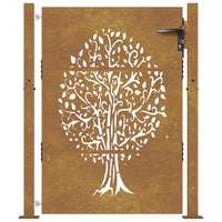 Thumbnail for Gartentor 105x155 cm Cortenstahl Baum-Design