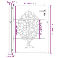 Thumbnail for Gartentor 105x155 cm Cortenstahl Baum-Design