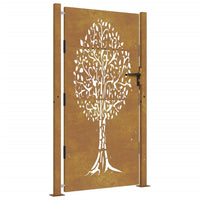 Thumbnail for Gartentor 105x205 cm Cortenstahl Baum-Design