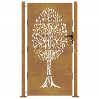 Thumbnail for Gartentor 105x205 cm Cortenstahl Baum-Design
