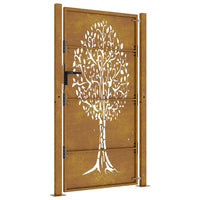 Thumbnail for Gartentor 105x205 cm Cortenstahl Baum-Design