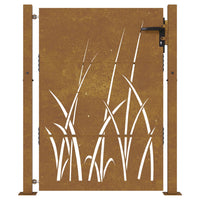 Thumbnail for Gartentor 105x155 cm Cortenstahl Gras-Design