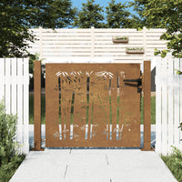 Thumbnail for Gartentor 105x105 cm Cortenstahl Bambus-Design