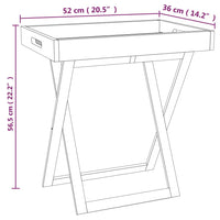 Thumbnail for Tabletttisch Klappbar 52x36x56,5 cm Massivholz Nussbaum