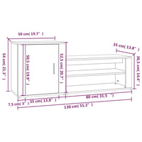 Thumbnail for Schuhschrank Weiß 130x35x54 cm Holzwerkstoff