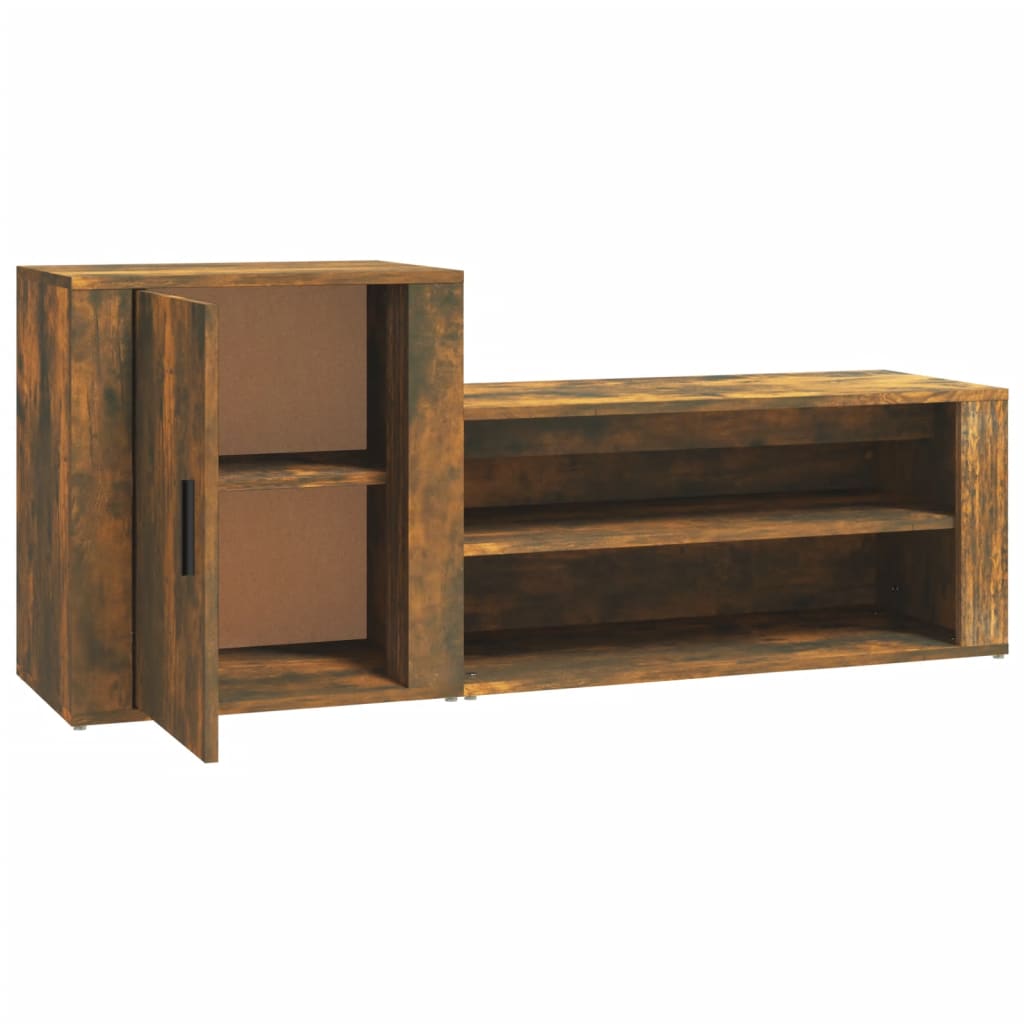 Schuhschrank Räuchereiche 130x35x54 cm Holzwerkstoff