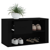 Thumbnail for Schuhschrank Schwarz 80x35x45 cm Holzwerkstoff
