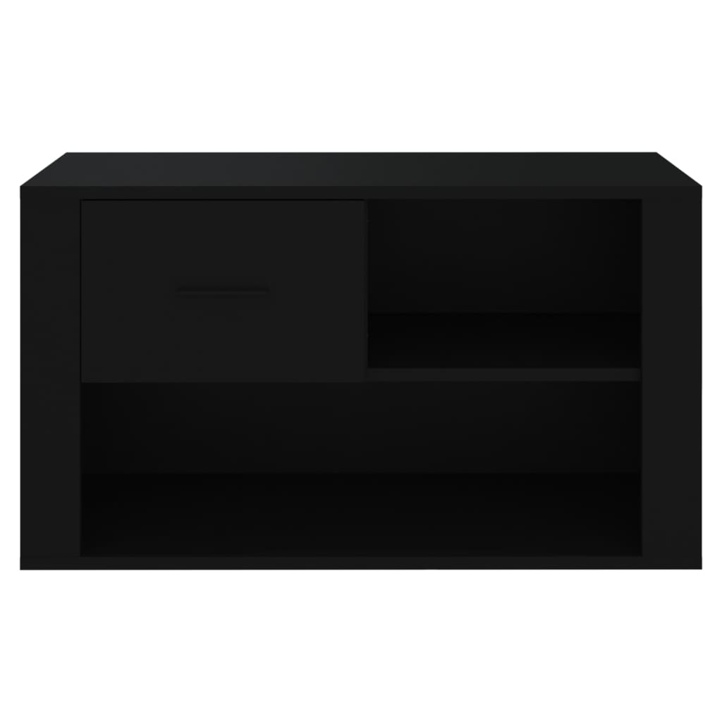 Schuhschrank Schwarz 80x35x45 cm Holzwerkstoff