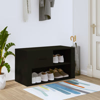 Thumbnail for Schuhschrank Schwarz 80x35x45 cm Holzwerkstoff