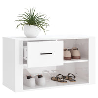 Thumbnail for Schuhschrank Hochglanz-Weiß 80x35x45 cm Holzwerkstoff